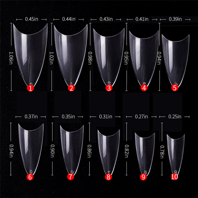 Lösnaglar Halvtäckande Medium Stiletto / Nageltippar 500 pack