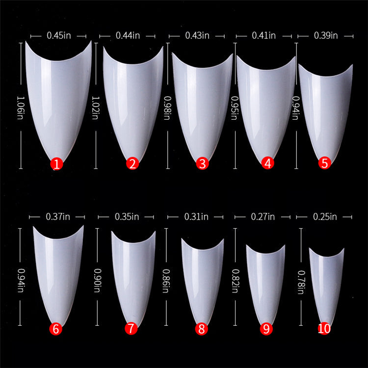 Lösnaglar Halvtäckande Medium Stiletto / Nageltippar 500 pack