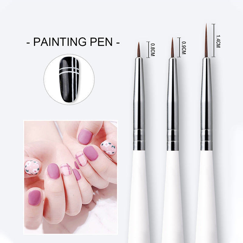 Neglebørster Nail art & Decoration 8 stk