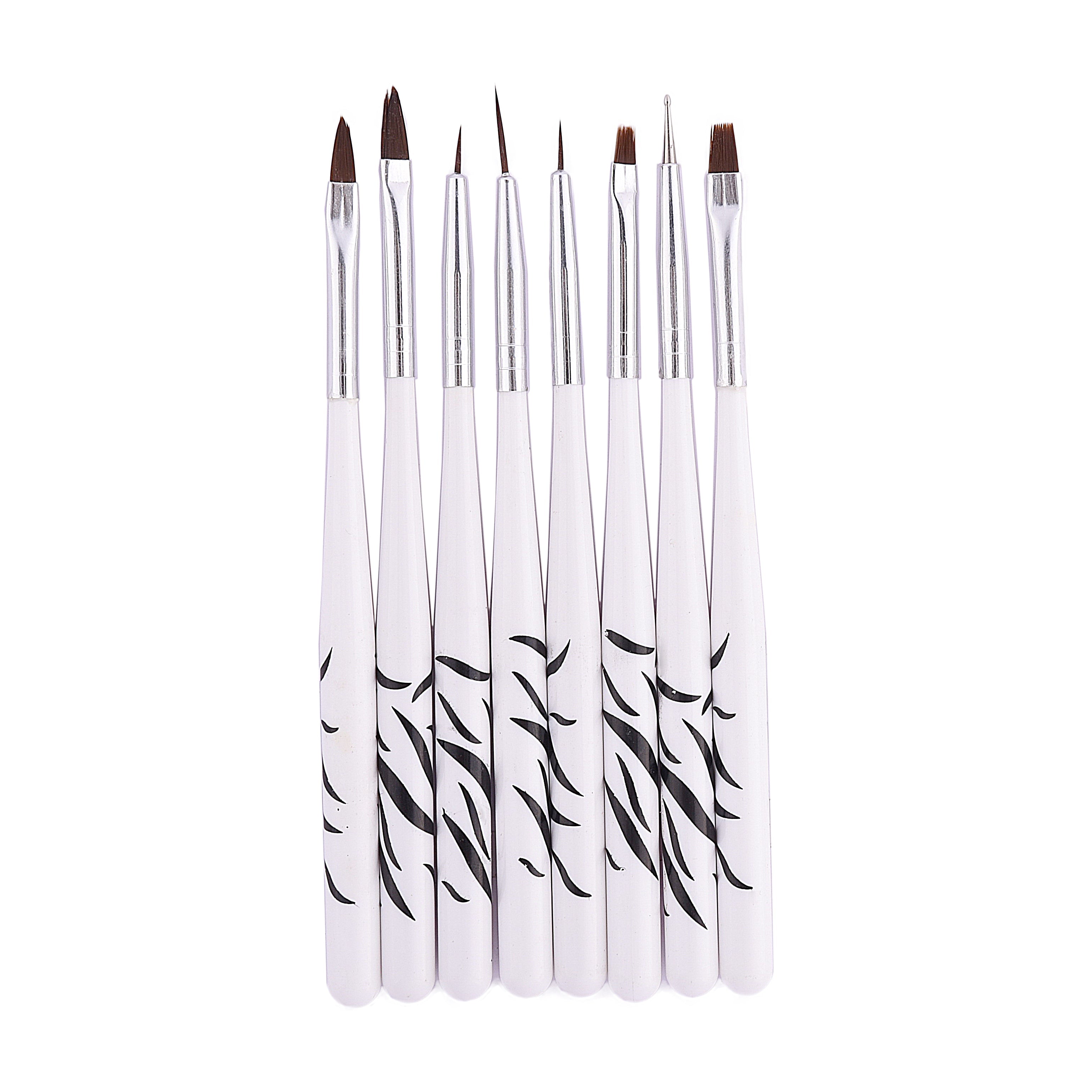 Neglebørster Nail art & Decoration 8 stk