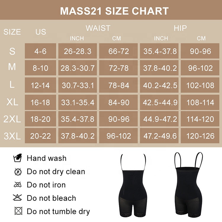 Shapewear Shorts / Bodyshaper med glidelås og skulderstropp