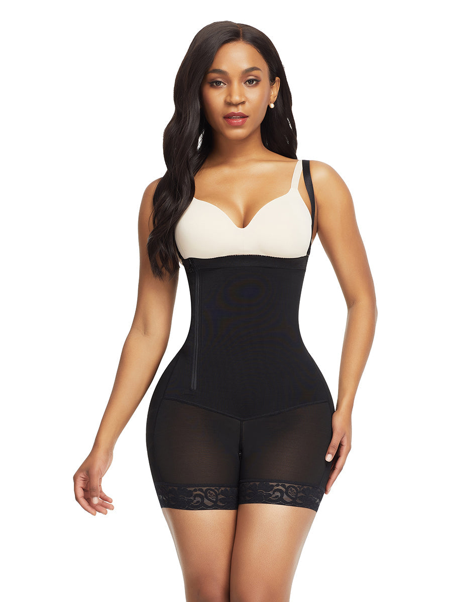 Shapewear Shorts / Bodyshaper med glidelås og skulderstropp